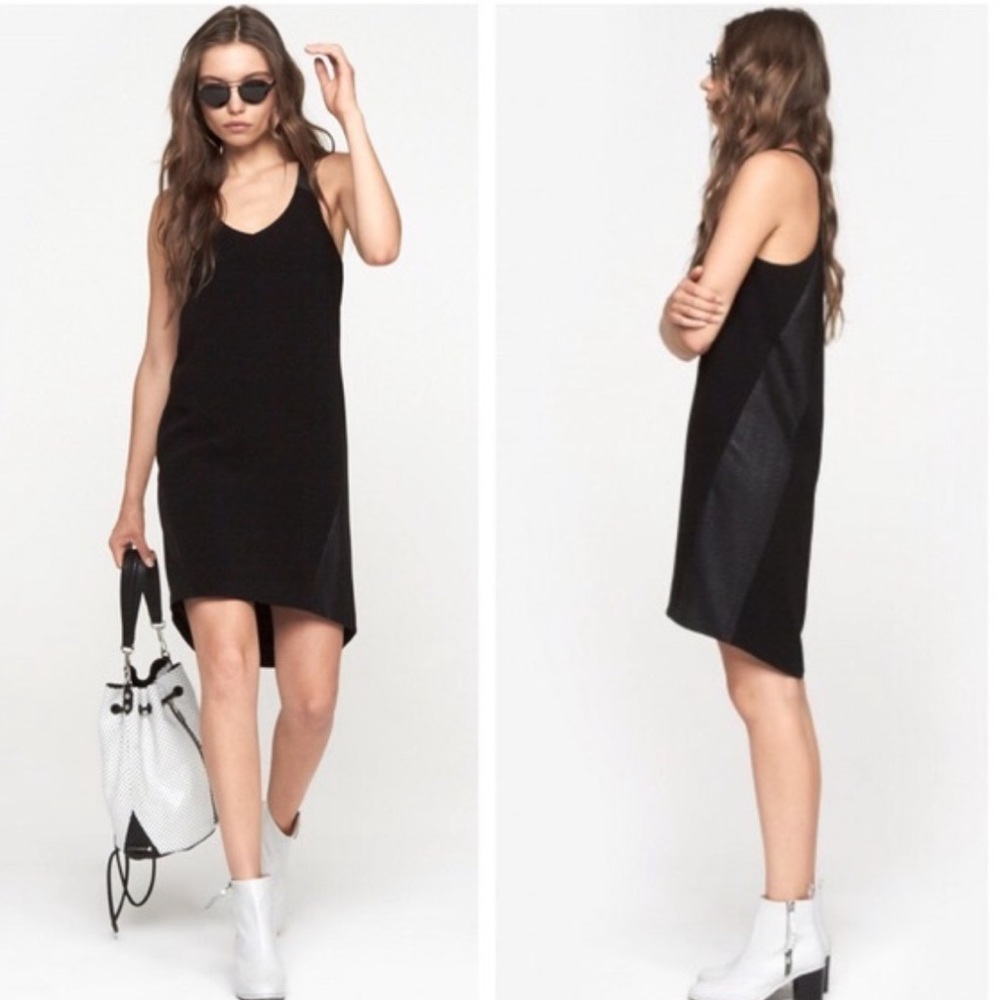 Rag & Bone Chieftan black side panel tank shift racerback mini dress Size 00